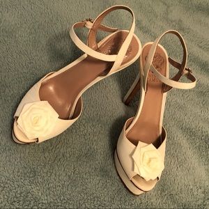 Vince Camuto Ivory Silk Heels